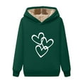 thumbnail image 2 of Heisall Womens Hoodies Autumn Winter 2025 Thermal Fleece-Lined Glue Print Heart Print Pullover Long Sleeve Loose Fashion Casual Sweatshirts, 2 of 3