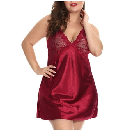 

Ykohkofe Women Lingerie Lace Underwire Racy Muslin Sleepwear Underwear Nightdress+Briefs