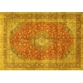 thumbnail image 1 of Ahgly Company Machine Washable Indoor Rectangle Medallion Yellow Traditional Area Rugs, 5' x 7', 1 of 4