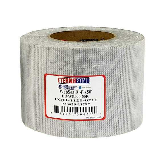 EternaBond WebSeal White 4" x50' MicroSealant Woven Polyester Tape | 23 mil Total Thickness | EB-WB040-50R - Reinforced Fabric for Roof Sealing and Repair