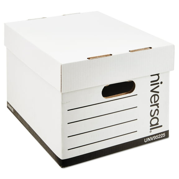 Universal Extra-Strength Storage Box, Letter/Legal, 12 x 15 x 10, White, 12/Carton