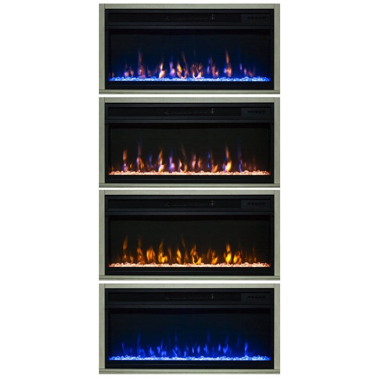 Sleek 68" TV Stand with Integrated 36" Electric Fireplace-Blue