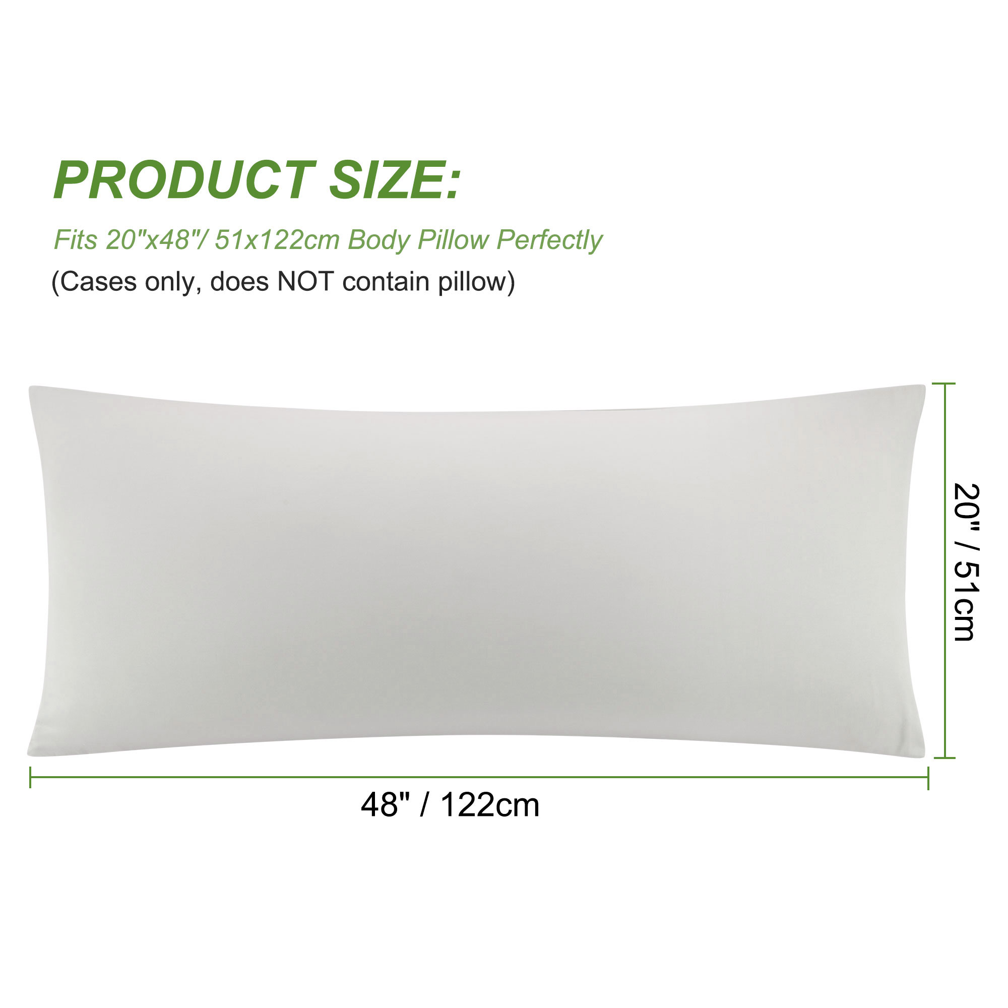 Unique Bargains Zipper Closure Body Pillowcase 1Pc Isabelline 20"x48"