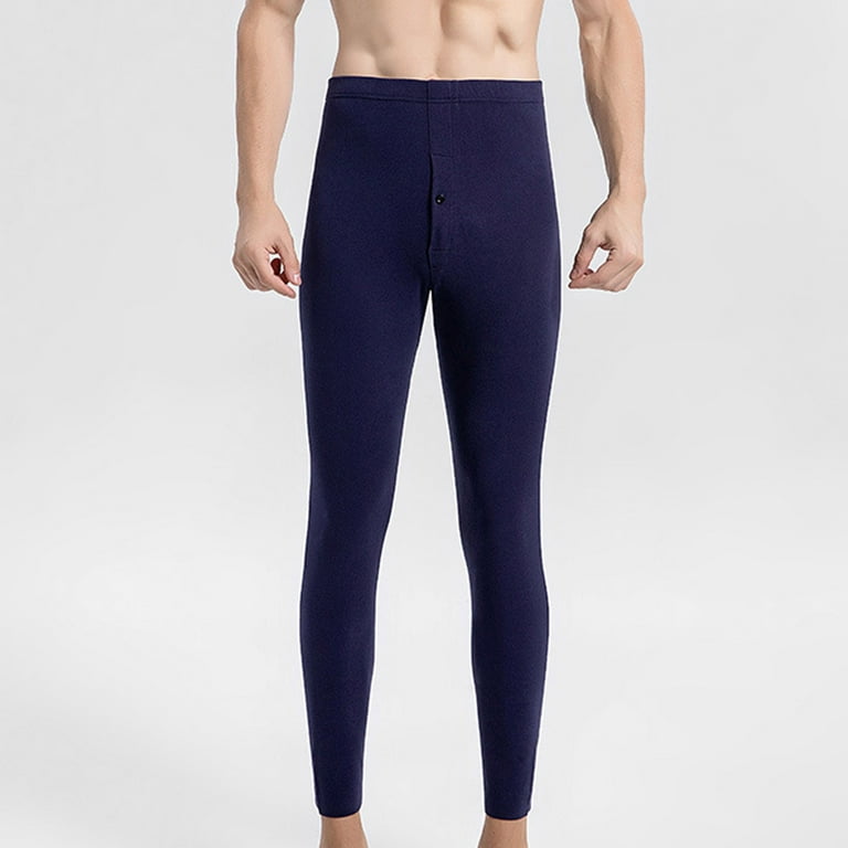 Njoeus Men's Thermal Underwear Bottom Soft Fleece Lined Long Johns Pants  Men Winter Warm Base Layer Lightweight Leggings XL-4XL（Available in Big 