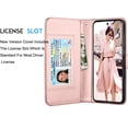 thumbnail image 5 of Samsung Galaxy S21 FE 5G / S21 Fan Edition 5G Wallet Case, Tiflook Card Holder Flip PU Leather Cover [Detachable Magnetic] Rose Gold, 5 of 6