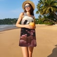 thumbnail image 3 of Naloa Cute Cloud Panda Print Women's Summer Spring Casual Beach Sundress,Vacation Sleeveless Tank Crewneck Loose Dresses, 3 of 7