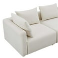 thumbnail image 3 of Pemberly Row Handmade Contemporary Cream Upholstered Loveseat, 3 of 4