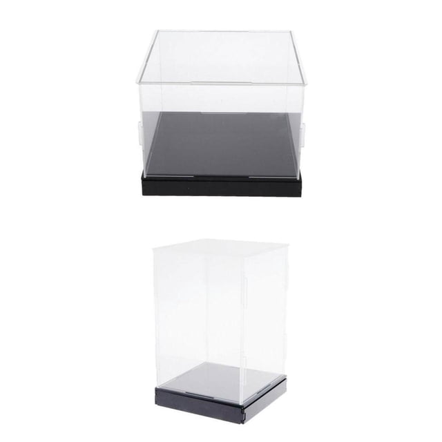 Caja De Exhibición De Acrílico Transparente De 2 Piezas, Figuras A Prueba De Polvo, Estuches De Modelo De Juguete CUTICAT Vitrina de exhibición de acrílico