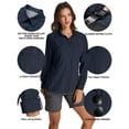thumbnail image 3 of liyiyiyia Long Sleeve Hiking Shirts for Women Button Up Work Shirt with Zipper Pockets Casual Outdoor Quick Dry Tops, 3 of 7