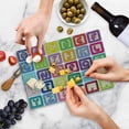 thumbnail image 5 of Cartoon Activity Cutting Board, Colorful English Alphabet Blocks Balloon Letter Design, Decorative Tempered Glass Cutting and Serving Board, Small Size, Multicolor, by Ambesonne, 5 of 5