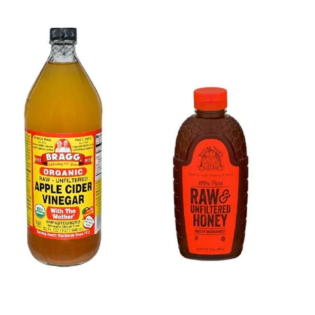 Natural Healers Variety Pack: Bragg's Apple Cider Vinegar Organic Raw Unfiltered, 32 Oz + Nature's Nate 100% Raw Unfiltered Honey, 16 (Best Organic Raw Unfiltered Honey)