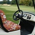 thumbnail image 4 of FUIALDOLG Brown Golf Seat Covers for Cart Universal Fit Club Car Precedent Tropical Flower Palm Leaves Print Breathable Golf Cart Bench Seat Covers Washable Fashion Accessories, 4 of 8