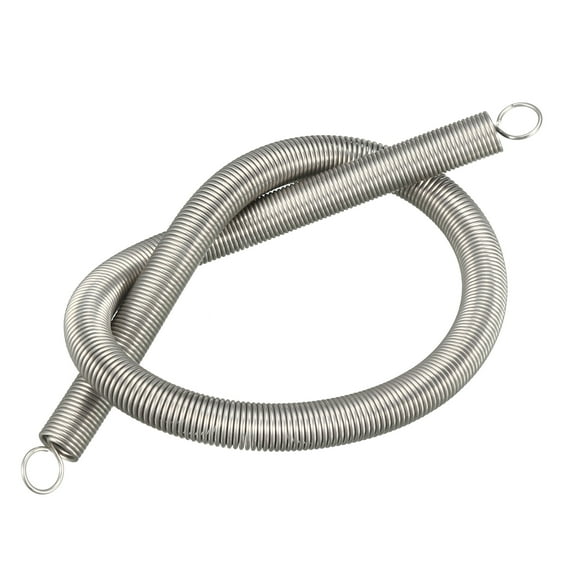 Unique Bargains 0.8x8x300mm Stainless Steel Small Dual Hook Tension Spring, 1pcs
