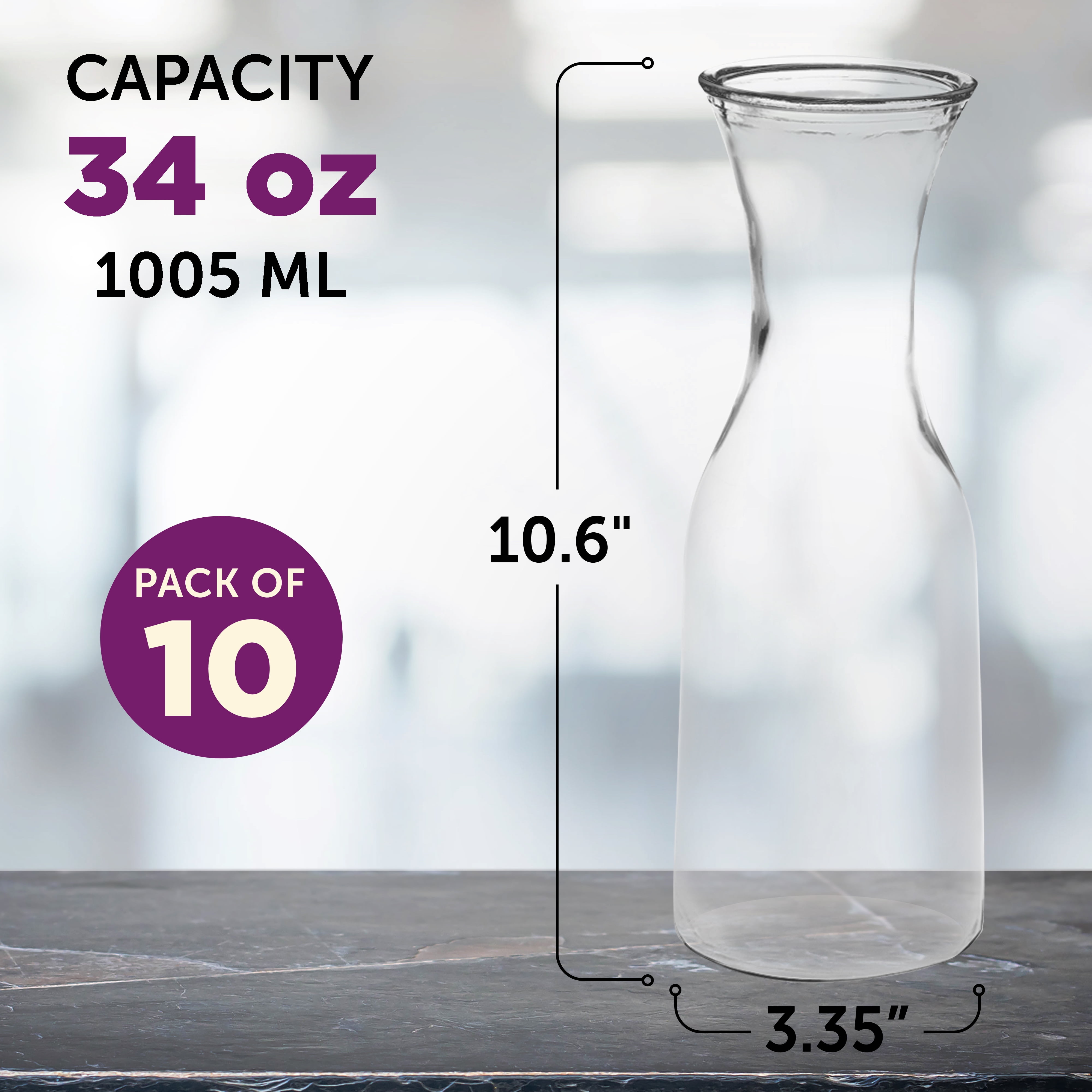 Choice 34 oz. Polycarbonate Carafe with Flat Lid