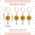 thumbnail image 2 of 12Pcs Alloy Enamel Sunflower Charms Locking Stitch Markers with Gold Tone 304 Stainless Steel Leverback Earring Findings Gold 4.4cm diy, 2 of 5