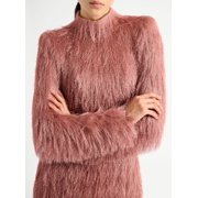 Balmain Textured Pink Mini Dress With Structured Shoulders (Women's)