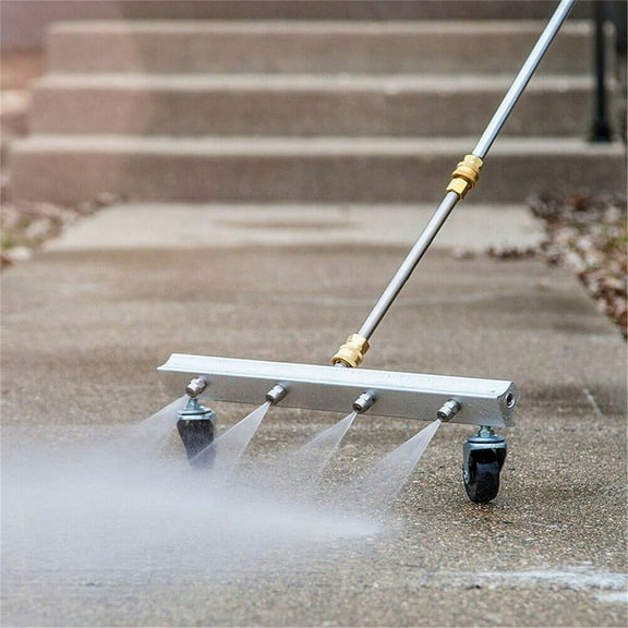 Pressure Washer Surface Cleaner Attachment with Wheels, 65° Spray Nozzle for Driveway, Patio and Road Cleaning, 1/4" Quick Connect Underbody Washer Tool