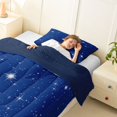 thumbnail image 3 of Manfei Glowing Stars Twin Comforter Sets,Boys Friendly Style Bedding Set,Dark Blue White,Navy Blue Reversible,2pcs,1 Comforter and 1 Pillowcase, 3 of 7