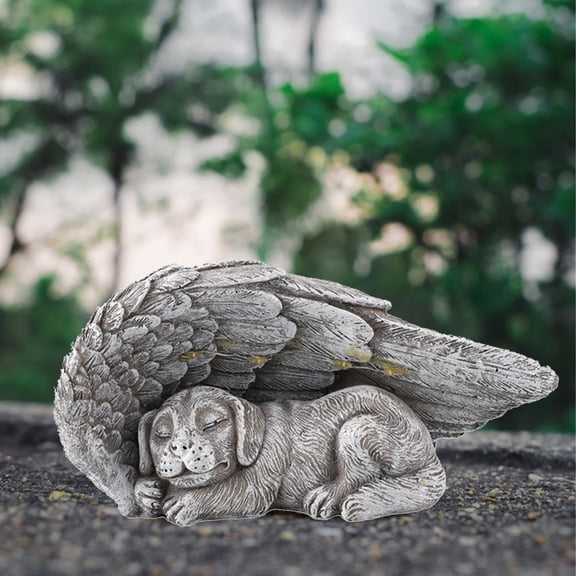 Clearance Desktop Ornament under $15,Dog Angel Pet Memorial Statue Resin Sleeping Dog Memorial Statue To Honor Beloveds Pet Creative Handicrafts Ornament For Home Garden Yard (Dog Angel)