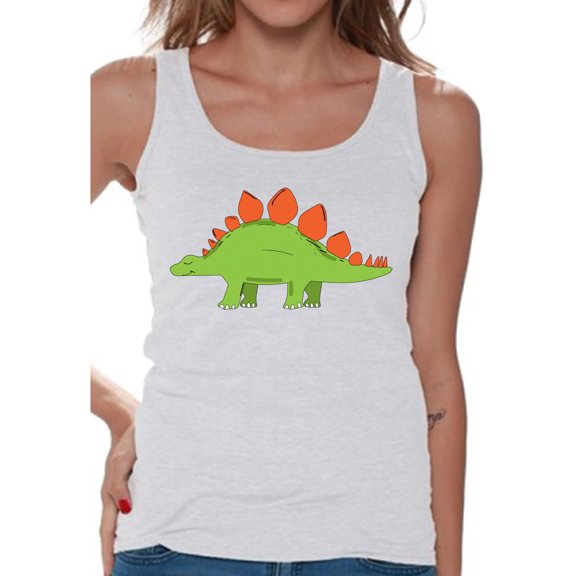 Awkward Styles Dinosaur Tanks Stegosaurus Shirts for Women Stegosaurus Tank Top Spirit Animal Shirts for Women Stegosaurus Outfit Gifts for Her Dinosaur Themed Party Dinosaur Gifts for Women