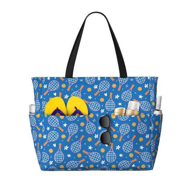 Easygdp Tennis Bolsa de Viaje de Playa de Gran Capacidad, Bolsa Tote Perfecta para la Playa, Escapadas de Fin de Semana y Viajes