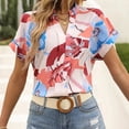 thumbnail image 1 of Camisas informales para mujer, camisa holgada con cuello en V a la moda, jersey pintado, Tops para mujer de oficina FLhrweasw Nuevo, 1 of 7