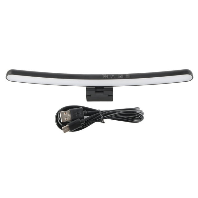 Lámpara para monitor de computadora, 5 V, 1 A, con atenuación táctil óptica asimétrica, barra de luz para monitor con 7 colores RGB para pantalla curva.
