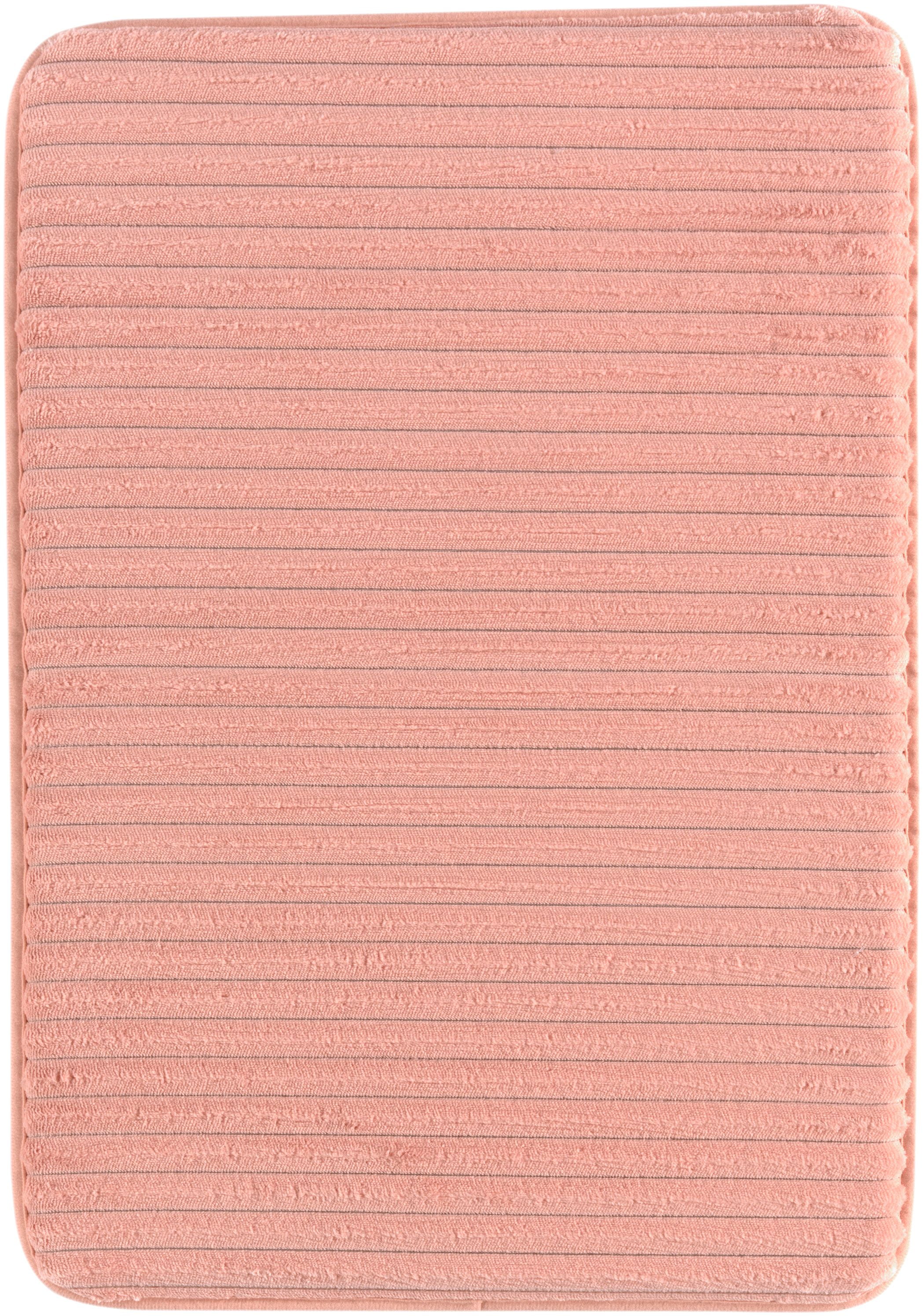 Mainstays Performance Ribbed Quick Dry Foam Bath Mat, 17" X 24", Pearl Blush