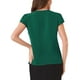 thumbnail image 3 of Blusas de Oficina INSPIRE CHIC de Verano para Mujeres, Blusa Casual de Chifón con Mangas de Volantes en Color Sólido y Cuello en V, Verde Oscuro, 3 of 6