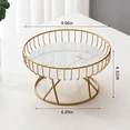 thumbnail image 3 of TAETOE Metal Wire Fruit Basket, 9 inch Pedestal Fruit Bowl with Marble Tray, Decorative Iron Wire Bread Snacks Holder Serving Bowl Vegetables Basket for Countertop, Home Decor, Table Centerpiece, 3 of 5