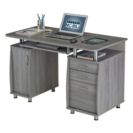 Techni Mobili Complete Workstation Computer Desk with Storage Drawers,