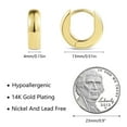 thumbnail image 5 of Lancharmed Stud Earrings Round 14K Gold Plated Earring Gifts for Women, 5 of 7