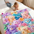 thumbnail image 3 of Cloud Soft 3D Plush Throw Blanket, 2027 New Cozy Teddy Bear Blanket, Teddy Pastel Floral Print Blanket, 3 of 6