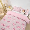 thumbnail image 2 of spefrowx Pink Bow Watercolor Duvet Cover Queen for Women, Cute Princess Ribbon Queen Bedding, Pink Reversible, 3-Piece, 1 Duvet Cover and 2 Pillowcases, 2 of 6