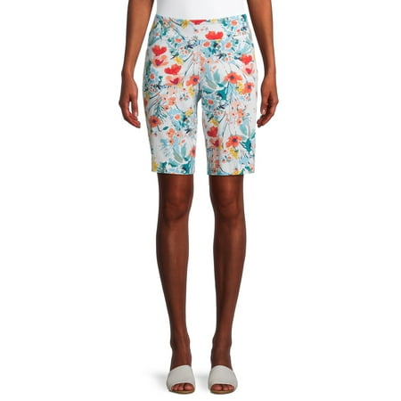 Floral Pullon Bermuda Short with Pockets, Womens