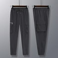 thumbnail image 6 of OSOLU Solid Color Summer Fall Men's Pockets Work Pants Fashion Sports Sweatpants Pants Loose Casual Pants Running Fitness Small Leg Pants Trousers Daily Relaxed Fit Breathable Bottoms, 6 of 9
