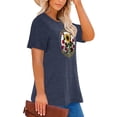 thumbnail image 3 of Anbech Sunflower Plus Size T-Shirts for Women Graphic Sunflower with Roses Print Oversize Short Sleeves T-Shirt with Round Neck, 3 of 4