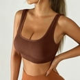 thumbnail image 7 of Bxsruta Women Seamless Ribbed Sports Bra Wirefree U Neck Crop Top High Support Yoga Workout Running, 7 of 7