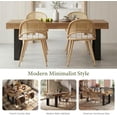 thumbnail image 3 of LAZZO 63"-79" Expandable Dining Set, 5-Piece Farmhouse Rectangular Wood Table with 4 Upholstered Chairs, Brown, 3 of 8