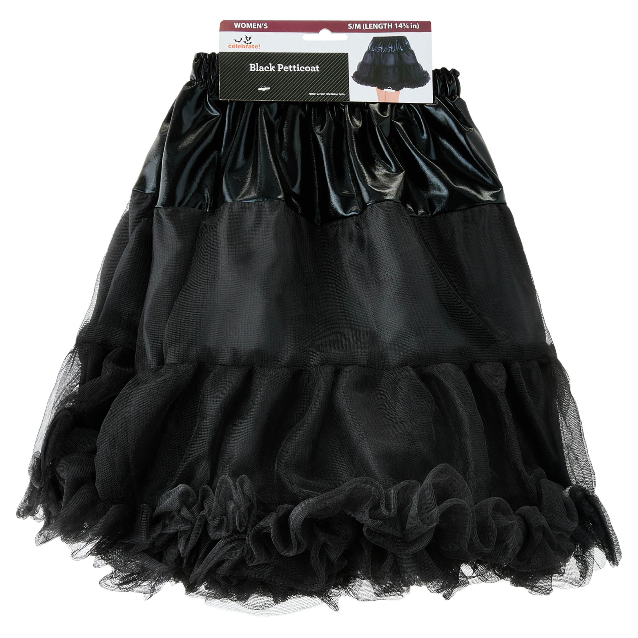 Petticoat Costume Accessory for Adults, Black, S/M, Halloween by Way To Celebrate