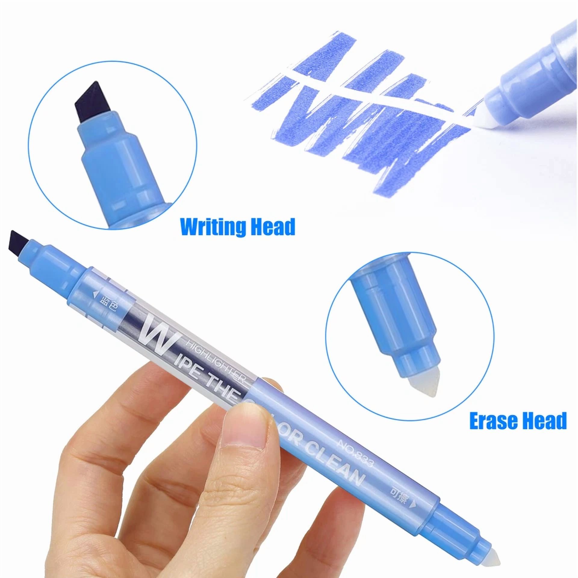 CRESTIN- 10Pcs Erasable Highlighters Multifunction Fluorescent Marker Pen For Whiteboard