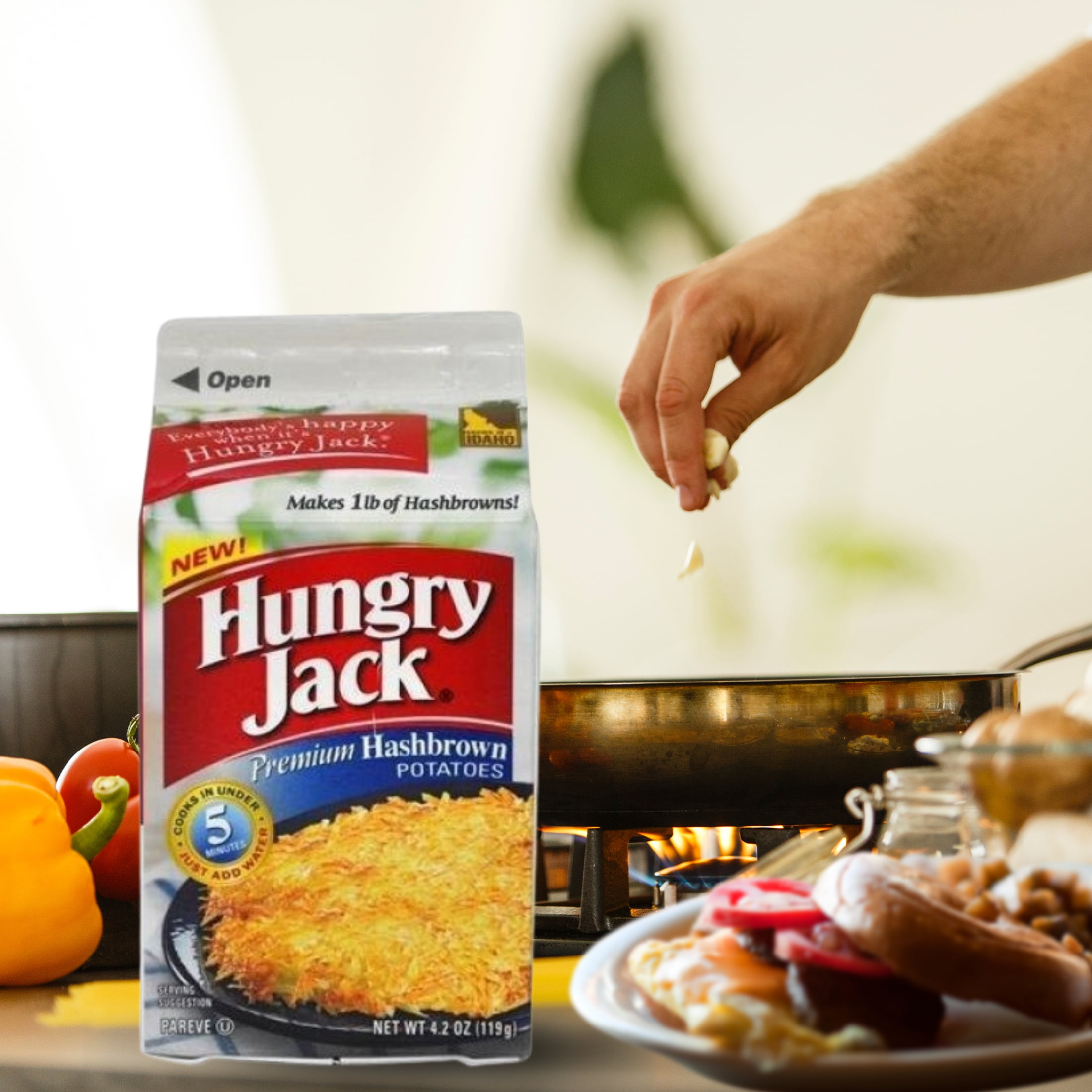 Hungry Jack Premium Hashbrown Potatoes 4.2oz Carton bundle of 3