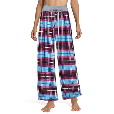 

UKAP Womens Pajama Pants Bottoms Soft Floral Print Sleep Lounge Pants with Pockets Casual Drawstring Wide Leg PJs