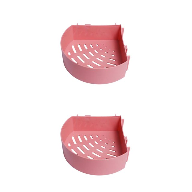 kurtrusly Multifunctional Hanging Shower Organiser – Rust-Proof And Stackable Storage Easy-to-Clean Shower Organiser No Drilling round pink 2Set