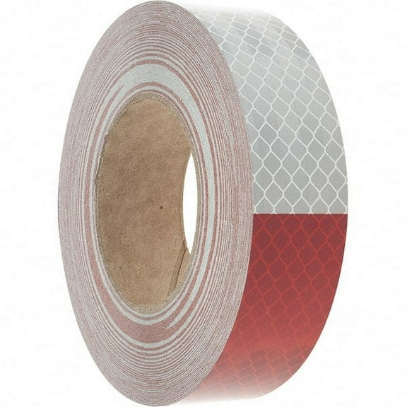 3M 913-326NL Flexible Prismatic Red & White Adhesive Tape: 1.5 inch x 50 Yards