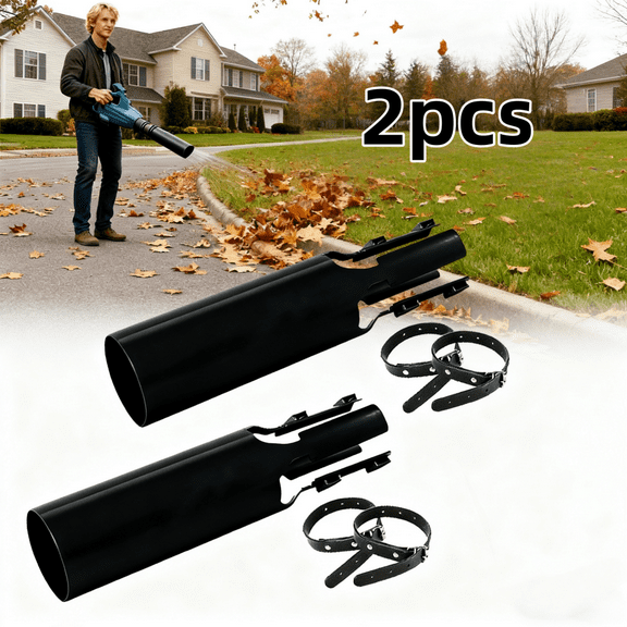 Cyclone 2X hair dryer accessories, airflow enhancer for leaf blowers, compatible with 2-4 inch models, instantly boosts airflow to speed up and power up yard and lawn cleaning(2-piece set)