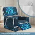thumbnail image 2 of SCRAWLGOD Butterfly Print Blue Recliner Chair Covers 4 Pieces Reclining Slipcovers with Pocket Non Slip Stretch Recliner Couch Slipcovers for Home 1 Seat Recliner Sofa Cover for Pets, 2 of 7