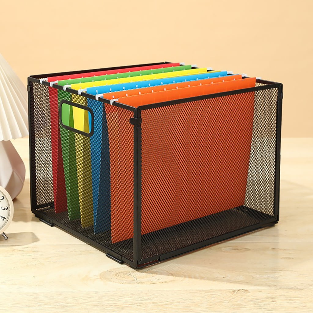 Desk Document Organizers Metal File Storage Case Large Capacity Storage Basket for Office Desk Organization Acessories