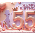 thumbnail image 4 of Elegant Design Happy Birthday Banner Glitter Theme 55 Birthday Celebration for Women Glamorous Party Pink Decor, 4 of 7