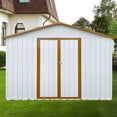 thumbnail image 5 of 10x12 FT Outdoor Metal Storage Shed with Shutter Ventilation & Rust-Resistant Roof – Ideal for Bicycles, Lawnmowers & Barbecues – White, 5 of 7